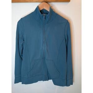 L.L.Bean Full Zip Jacket Teal Blue Cotton Spandex Stretch Pockets Small